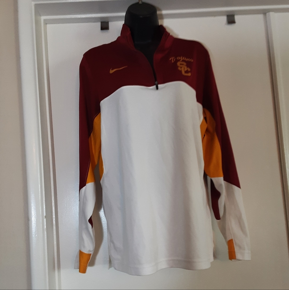 Nike Burgundy and White Pullover with Gold Accents USC